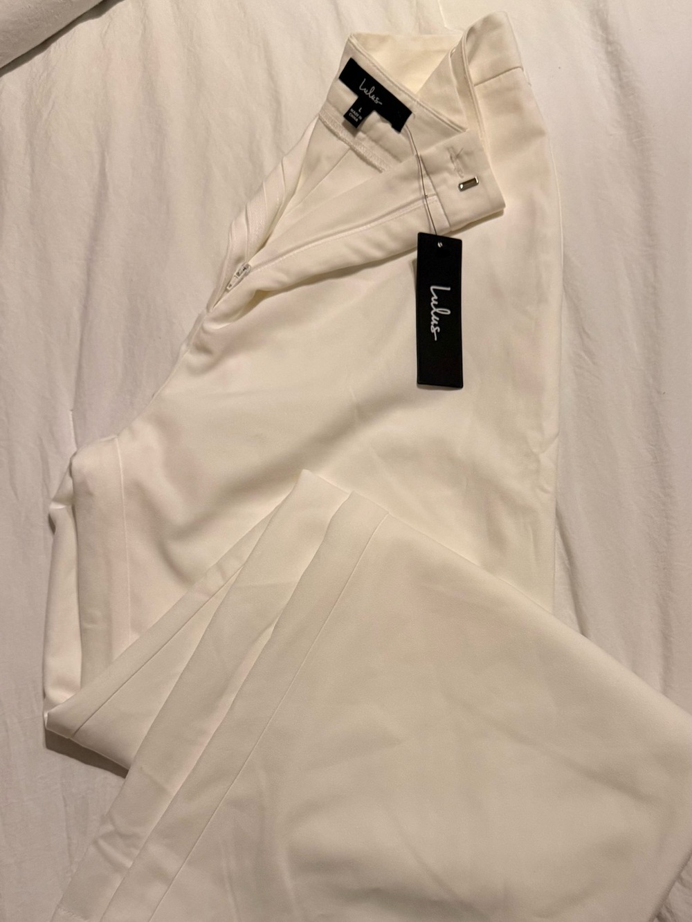 Lulus White High-Waisted Wide-Leg Dress Pants
